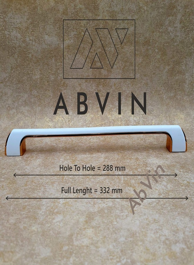 ABVIN Premium White Gold Bar Handles, Modern Gold Cabinet Hardware, Furniture Pull Handle For Doors, Cabinets, Cupboards & Drawers (1 Pcs) (288 Mm (12 Inch)) - Image 2
